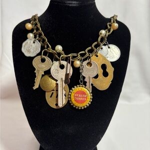 Unique Key and Charm Necklace